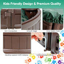 Sandbox with Built-in Corner Seat and Cover - Brown