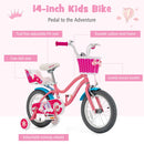 Kids Bicycle with Training Wheels and Basket for Boys and Girls Age 3-9 Years - Medium