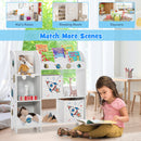 Wooden Children Storage Cabinet with Storage Bins - Rocket