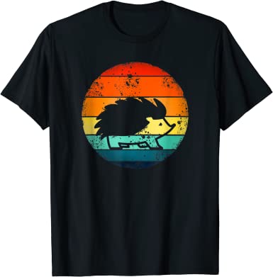 Hedgehog 70's Style Vintage Retro Sunset Hedgie T-Shirt