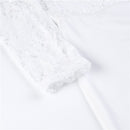 Women off shoulder lace fashion long sleeve patchwork playsuit