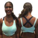 Sports Bra Top for Fitness Push Up Cross Straps Yoga Running Gym  Active Wear