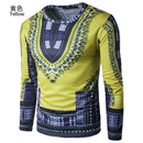 African Long Sleeved T-shirt Printing Men Clothes