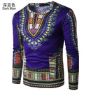 African Long Sleeved T-shirt Printing Men Clothes