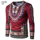 African Long Sleeved T-shirt Printing Men Clothes