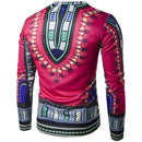 African Long Sleeved T-shirt Printing Men Clothes
