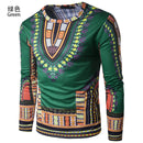 African Long Sleeved T-shirt Printing Men Clothes