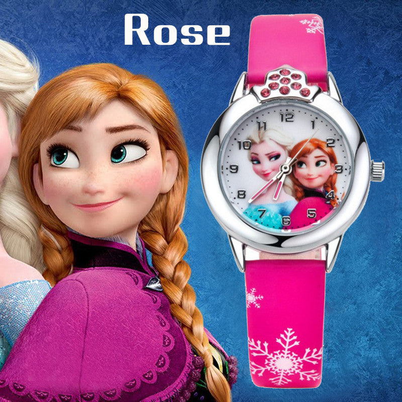 Animated Film Frozen Girls Elsa Princess Ann Cartoon Quartz Watch