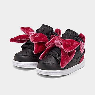Jordan Girls' Toddler Air 1 Mid Bow Casual Shoes in Black