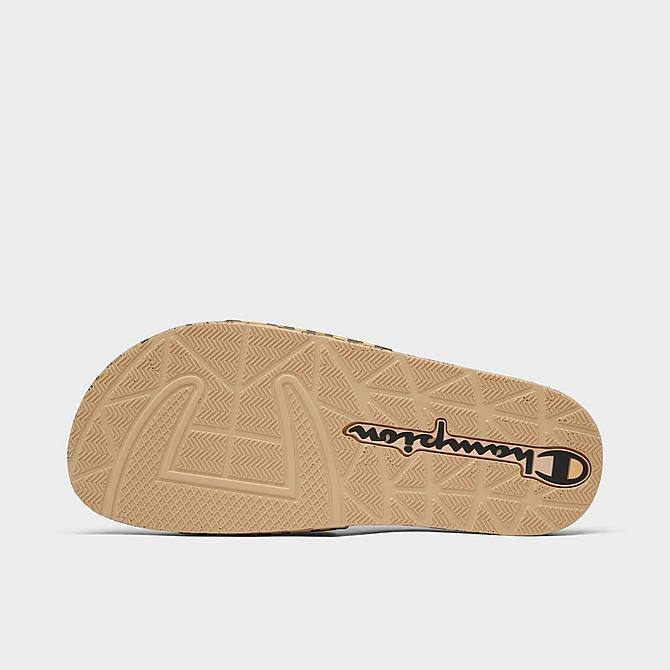 Champion Women's IPO Leopard Print Slide Sandals in Brown/Animal Print/Black