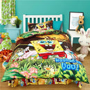 Cartoon Bedding  2/3pcs Comforter Sets Soft Polyester Bed Linen Flat Bed Sheet