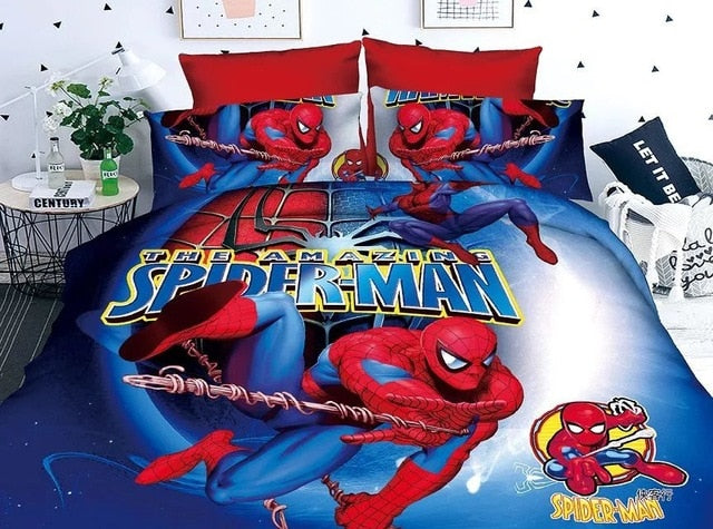 Cartoon Bedding  2/3pcs Comforter Sets Soft Polyester Bed Linen Flat Bed Sheet
