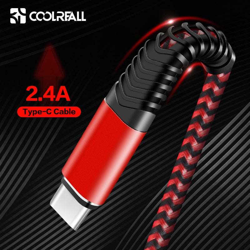 Coolreall 2.4A Fast Charging Type-C Cable  Charger Cable Data Sync Type C