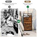 2 PCS 3 Drawer Dresser w/ Wood Top Sturdy Steel Frame Storage Organizer Dresser