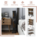 2-Tier Folding Bar Cart Kitchen Serving Island Utility Cart Storage Shelves
