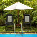 2PC Folding Chairs Adjustable Reclining Chairs with Headrest Patio Garden Black