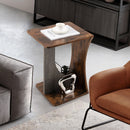 2PCS Side Table Sofa Couch Table Compact C-shape End Table Snack Coffee Table