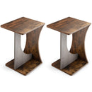2PCS Side Table Sofa Couch Table Compact C-shape End Table Snack Coffee Table
