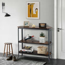 3-Tier Entryway Sofa Console Table Steel Frame for Hallway Living Room Brown