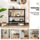 3-Tier Entryway Sofa Console Table Steel Frame for Hallway Living Room Brown