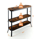 3-Tier Entryway Sofa Console Table Steel Frame for Hallway Living Room Brown