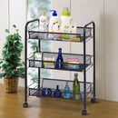 3 Tier Storage Rack Trolley Cart Home Kitchen Organizer Utility Baskets Black