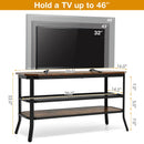 3-tier TV Stand Console Table Media Entertainment Center w/Mesh Storage Shelf