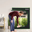 30"×18"×36" Mylar Hydroponic Grow Tent w/Observation Window & Floor Tray Black