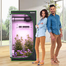 32"x32"x63" Mylar Hydroponic Grow Tent w/Observation Window & Floor Tray Black