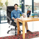 400LBS Big & Tall High Back Adjustable Swivel Leather Office Chair Black