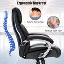 400LBS Big & Tall High Back Adjustable Swivel Leather Office Chair Black