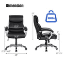 400LBS Big & Tall High Back Adjustable Swivel Leather Office Chair Black