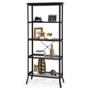 5 Tier Bookshelf Standing Storage Shelf Unit for Kitchen Living Room Office