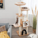 Cat Tree Cat Tower Cat Condo w/Platform Scratching Posts for Indoor Cats, Beige