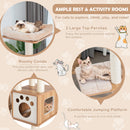 Cat Tree Cat Tower Cat Condo w/Platform Scratching Posts for Indoor Cats, Beige