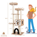 Cat Tree Cat Tower Cat Condo w/Platform Scratching Posts for Indoor Cats, Beige
