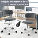 Computer Desk Chair Adjustable Sherpa Office Chair Swivel Vanity Chair Gray