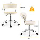 Computer Desk Chair Adjustable Sherpa Office Chair Swivel Vanity Chair White