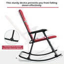 Foldable Rocking Padded Chair Portable Camping Chair with Backrest Armrest Red