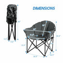 Folding Camping Moon Padded Chair with Carry Bag Cup Holder Portable Grey