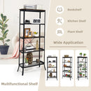 Industrial 5-Tier Bookshelf Freestanding Storage Plant Shelving Unit Steel Frame
