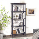 Industrial 5-Tier Bookshelf Freestanding Storage Plant Shelving Unit Steel Frame