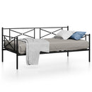 Metal Daybed Frame Twin Size Slat Support Mattress Foundation Living Room Black