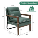 Modern Accent Armchair Lounge Chair w/ Rubber Wood Legs & Steel Bracket Green