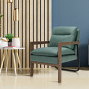 Modern Accent Armchair Lounge Chair w/ Rubber Wood Legs & Steel Bracket Green