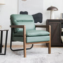 Modern Accent Armchair Lounge Chair w/ Rubber Wood Legs & Steel Bracket Green