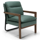 Modern Accent Armchair Lounge Chair w/ Rubber Wood Legs & Steel Bracket Green