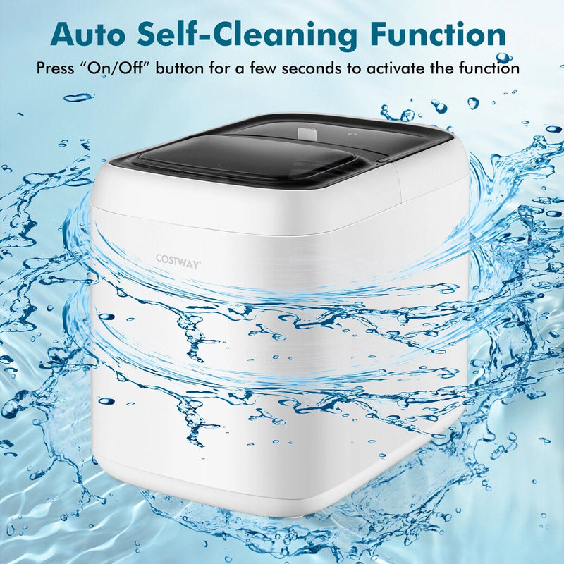 Portable Electric Countertop Ice Maker Ice Cube Maker Machine Automatic Cleaning
