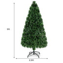 Pre-Lit Fiber Optic Artificial PVC Christmas Tree Metal 5Ft