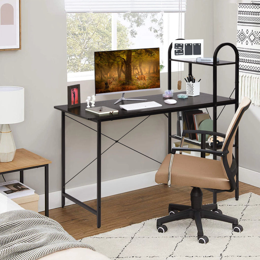 Computer Inversion Desk Reversible Computer Desk Study Workstation Home Office 4-tier Bookshel